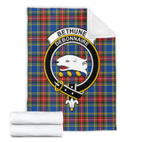 Clan Bethune Crest Tartan Blanket UC48