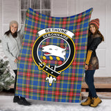 Clan Bethune Crest Tartan Blanket UC48