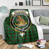 Clan Beveridge Crest Tartan Blanket UC49