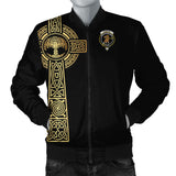 Clan Binning Tartan Bomber Jacket Golden Celtic Tree Of Life Style ZC29