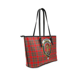 Clan Binning Crest Tartan Leather Tote Bag MT2143