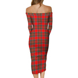 Clan Binning Tartan Off Shoulder Lady Dress VD1142