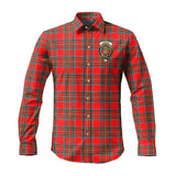 Clan Binning Crest Tartan Long Sleeve Shirt PC933