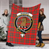 Clan Binning Crest Tartan Blanket UC50