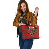 Clan Binning Crest Tartan Leather Tote Bag MT2143