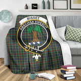 Clan Bisset Crest Tartan Blanket UC51