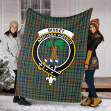 Clan Bisset Crest Tartan Blanket UC51