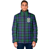 Clan Black Watch Modern Crest Tartan Padded Jacket RF52