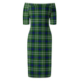 Clan Blackadder Tartan Off Shoulder Lady Dress VD1137