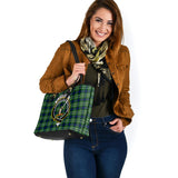 Clan Blackadder Crest Tartan Leather Tote Bag MT2138