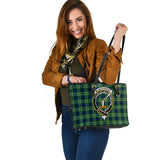 Clan Blackadder Crest Tartan Leather Tote Bag MT2138