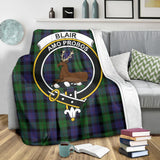 Clan Blair Crest Tartan Blanket UC58