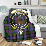 Clan Blair Modern Crest Tartan Blanket UC57