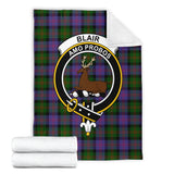 Clan Blair Modern Crest Tartan Blanket UC57