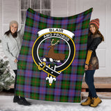 Clan Blair Modern Crest Tartan Blanket UC57