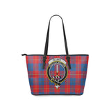 Clan Blane Crest Tartan Leather Tote Bag MT2134