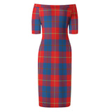 Clan Blane Tartan Off Shoulder Lady Dress VD1133