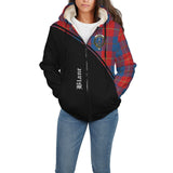 Clan Blane Crest Tartan Sherpa Hoodie Curve Style CE923