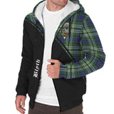 Clan Blyth Crest Tartan Sherpa Hoodie Curve Style CE922