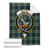 Clan Blyth Crest Tartan Blanket UC60