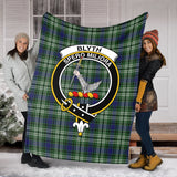 Clan Blyth Crest Tartan Blanket UC60