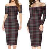 Clan Borthwick Tartan Off Shoulder Lady Dress VD1131