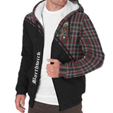 Clan Borthwick Crest Tartan Sherpa Hoodie Curve Style CE921