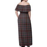 Clan Borthwick Tartan Off Shoulder Long Dress VL69