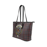 Clan Borthwick Crest Tartan Leather Tote Bag MT2132