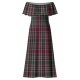 Clan Borthwick Tartan Off Shoulder Long Dress VL69