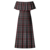 Clan Borthwick Tartan Off Shoulder Long Dress VL69