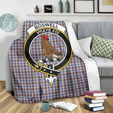 Clan Boswell Crest Tartan Blanket UC62