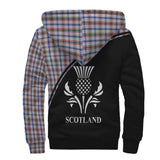 Clan Boswell Crest Tartan Sherpa Hoodie Curve Style CE920