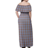 Clan Boswell Tartan Off Shoulder Long Dress VL70