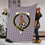 Clan Boswell Crest Tartan Blanket UC62