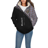 Clan Boswell Crest Tartan Sherpa Hoodie Curve Style CE920