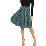 Clan Bowie Ancient Tartan Melete Pleated Midi Skirt V1127