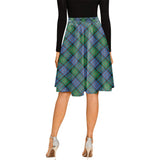 Clan Bowie Ancient Tartan Melete Pleated Midi Skirt V1127