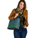 Clan Bowie Ancient Tartan Leather Tote Bag MT1140