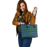 Clan Bowie Ancient Tartan Leather Tote Bag MT1140