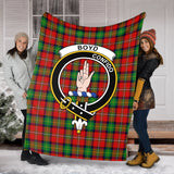 Clan Boyd Modern Crest Tartan Blanket UC63