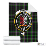 Clan Boyle (Owen Boyle) Crest Tartan Blanket UC64