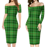 Clan Boyle Tartan Off Shoulder Lady Dress VD1127