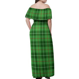 Clan Boyle Tartan Off Shoulder Long Dress VL73