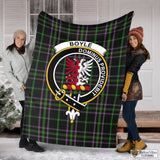 Clan Boyle (Owen Boyle) Crest Tartan Blanket UC64