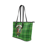 Clan Boyle Crest Tartan Leather Tote Bag MT2129