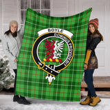 Clan Boyle Crest Tartan Blanket UC65