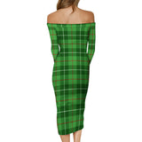 Clan Boyle Tartan Off Shoulder Lady Dress VD1127