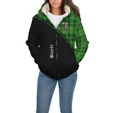 Clan Boyle Crest Tartan Sherpa Hoodie Curve Style CE918