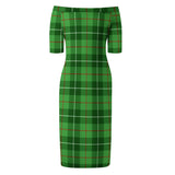 Clan Boyle Tartan Off Shoulder Lady Dress VD1127